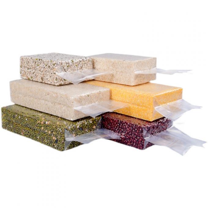 Kantong vakum transparan khusus dengan cetakan biji-bijian yang dapat didaur ulang untuk penggunaan industri makanan 2