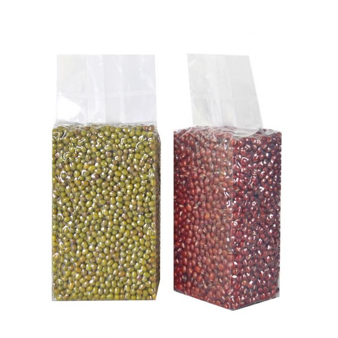 Kantong vakum transparan khusus dengan cetakan biji-bijian yang dapat didaur ulang untuk penggunaan industri makanan 1