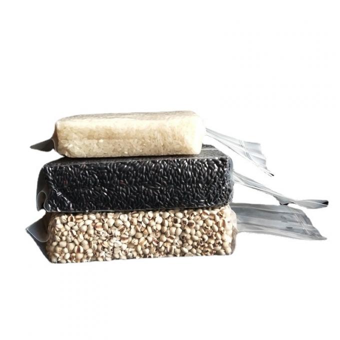 Kantong vakum transparan khusus dengan cetakan biji-bijian yang dapat didaur ulang untuk penggunaan industri makanan 3