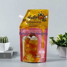 Kustom Biodegradable Plastik Aluminium Foil Spout Pouch Straw Fruits Juice Pouch Bag