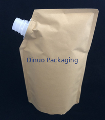 Biodegradable Foil Custom Printed Stand Up Pouches Kantung Cerat Kertas Kraft Cair Tahan Air