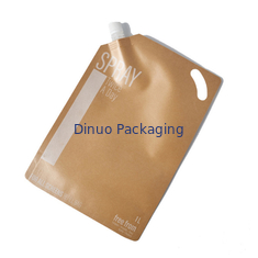 Kertas Kraft Parfum Cetak Kustom Stand Up Pouches Aluminium Foil Liquid Food Spout Pouch