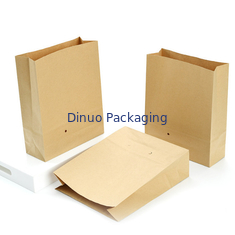 Cetak Logo Kustom Deli Food Packaging Takeaway Bread Carrier Kantong Kertas Kraft