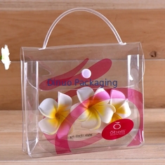 Kemasan Garmen Tas Kemasan PVC Bening Dengan Kancing dan Tangan Plastik