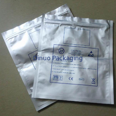500PCS ESD Shielding Bags Zip Lock / Open Top Silver Untuk Perlindungan Anti Statis