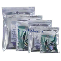 Silver ESD Shielded Anti Static Bag Zip Lock / Open Top 0.03 - 0.15mm Tebal