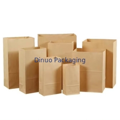 Ukuran Disposable Brown Kraft Kantong Kertas untuk Roti, Sandwich Flat Bottom Food Take Out Kantong Kertas