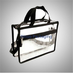 Tas Zipper Pvc Transparan Daur Ulang / Tas Penyimpanan Perjalanan Dengan Pegangan