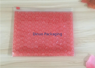 0.06-0.1mm Tebal PVC Gelembung Tas / Reusable Mailer Plastic Zipper Bag