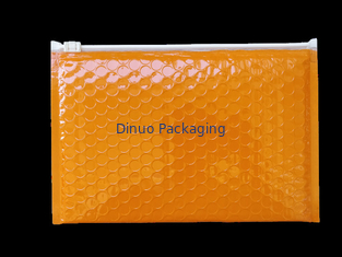 400x300mm Orange Resealable Zipper Bubble Bags Shock Resistance ISO9001
