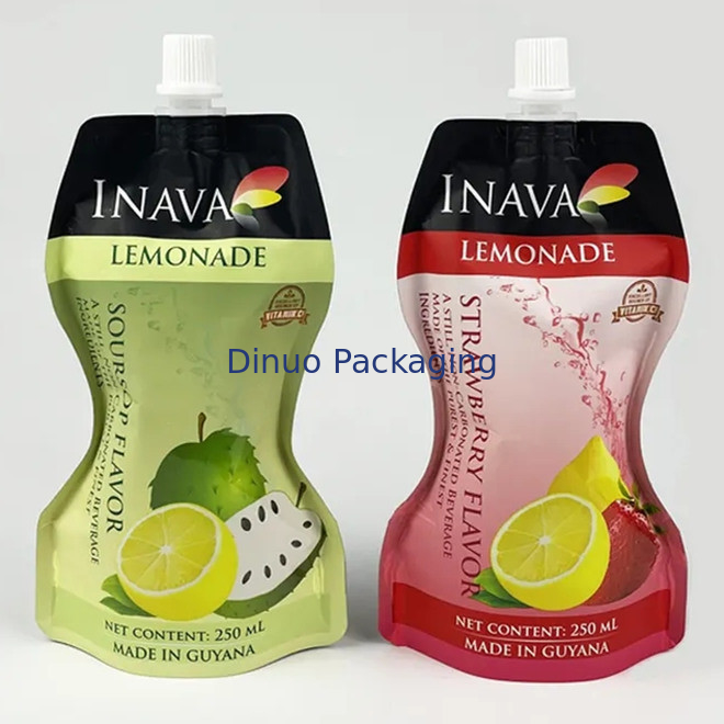 Paket Custom Food Grade Stand Up Spout Pouch Bags Untuk Minuman Jus Minuman
