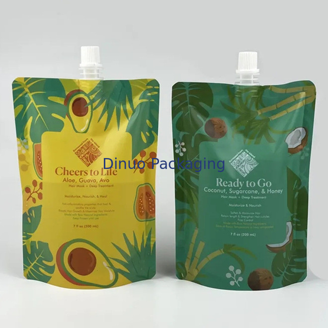 Paket Custom Food Grade Stand Up Spout Pouch Bags Untuk Minuman Jus Minuman
