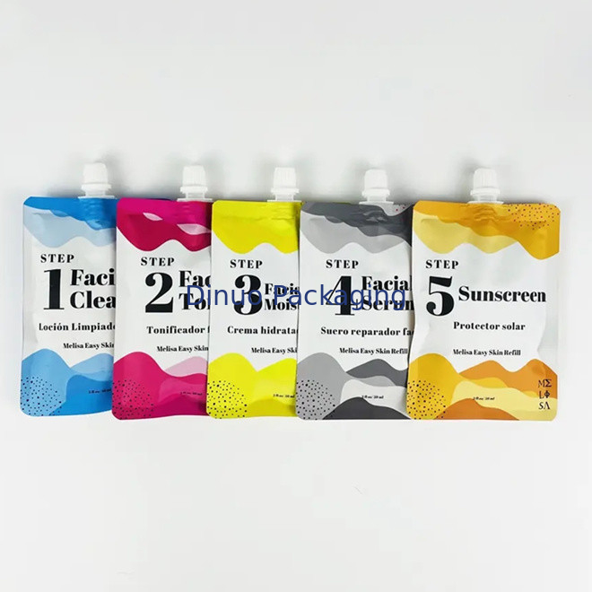 Paket Custom Food Grade Stand Up Spout Pouch Bags Untuk Minuman Jus Minuman