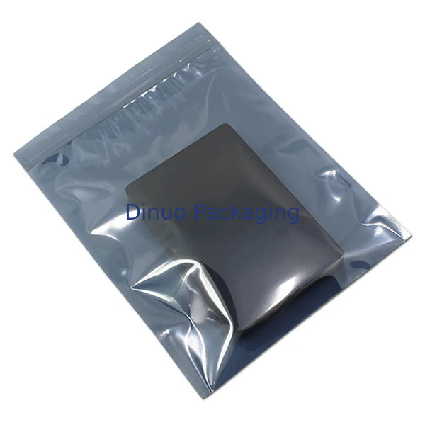 Silver ESD Shielded Anti Static Bag Zip Lock / Open Top 0.03 - 0.15mm Tebal