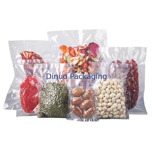 Kantong Penyimpanan Plastik Segel Embos Vacuum Tiga Sisi Segel Kantong Vacuum Makanan Tekstur Kantong Vacuum Embos