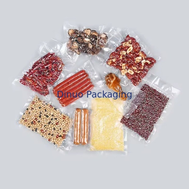 Kantong Penyimpanan Plastik Segel Embos Vacuum Tiga Sisi Segel Kantong Vacuum Makanan Tekstur Kantong Vacuum Embos