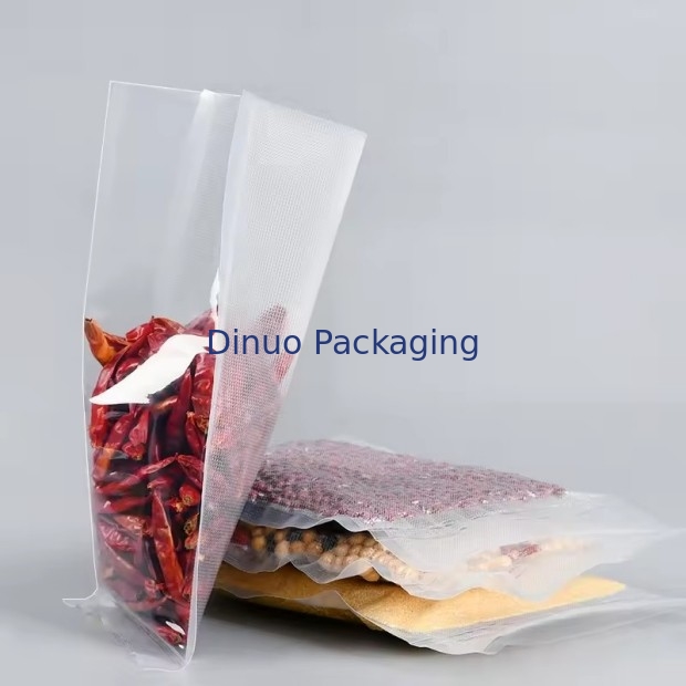 Kantong Penyimpanan Plastik Segel Embos Vacuum Tiga Sisi Segel Kantong Vacuum Makanan Tekstur Kantong Vacuum Embos