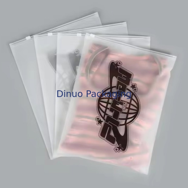 Custom Cpe Frosted Zipper Packaging Bag Plastik Clear Zip Bag Plastik Bag Untuk Pakaian