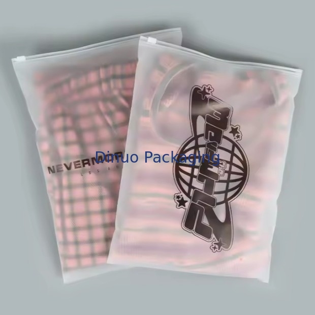 Custom Cpe Frosted Zipper Packaging Bag Plastik Clear Zip Bag Plastik Bag Untuk Pakaian