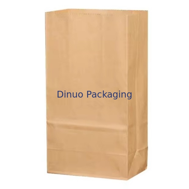 Ukuran Disposable Brown Kraft Kantong Kertas untuk Roti, Sandwich Flat Bottom Food Take Out Kantong Kertas