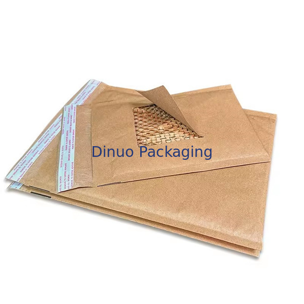 Custom Compostable Honeycomb Padded Kraft Paper Express Envelope Biodegradable Shockproof Mailer Pengiriman Kantong Kemasan