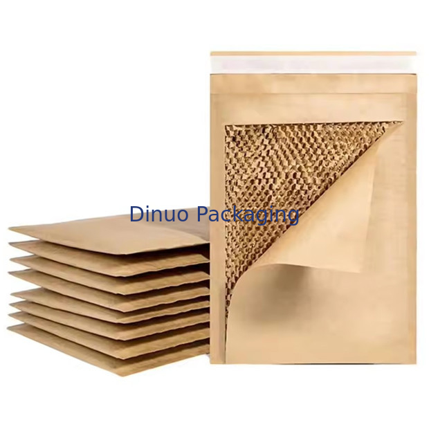 Custom Compostable Honeycomb Padded Kraft Paper Express Envelope Biodegradable Shockproof Mailer Pengiriman Kantong Kemasan