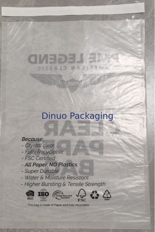 FSC Certified Glassine Paper Envelope Daur Ulang Eco-conscious Choice Satu Sisi Semitransparent Satu Sisi 100% Transparan
