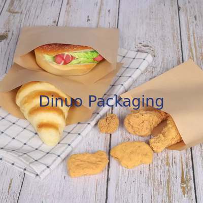 100 Paket Kantong Kertas Kraft Datar Biodegradable Untuk Kue Popcorn Sandwichs