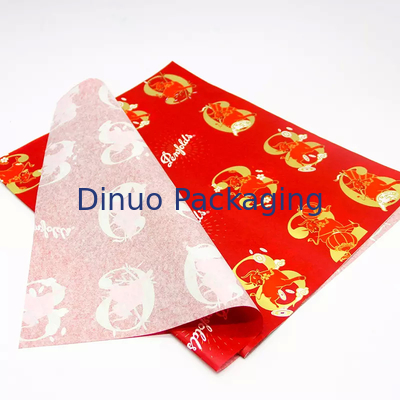 Kemasan Pembungkus Kado Natal Bungkus Kertas Tisu Merah Dengan Pencetakan Foil Emas Floral
