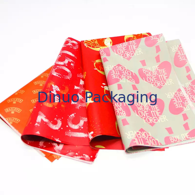 Kemasan Pembungkus Kado Natal Bungkus Kertas Tisu Merah Dengan Pencetakan Foil Emas Floral