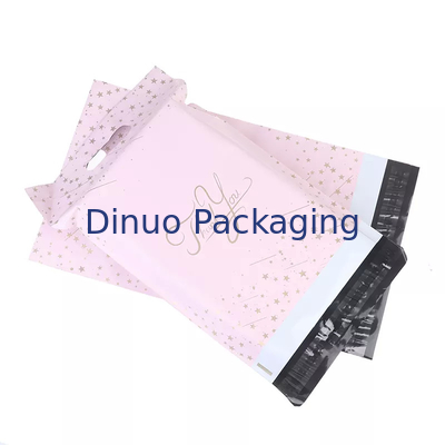 Mencetak Daur Ulang Plastik Poly Mailer Tas Kemasan Pakaian Tas Kurir Dengan Pegangan