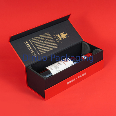Custom Hot Gold Printed Paper Box Custom Red White Wine Package Gift Box Untuk Pengiriman