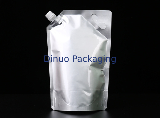 Kantung Aluminium Foil Cetak Kustom Kantung Cerat Tegak / Anggur Putih yang Dapat Ditutup Kembali