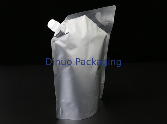 Kantung Aluminium Foil Cetak Kustom Kantung Cerat Tegak / Anggur Putih yang Dapat Ditutup Kembali