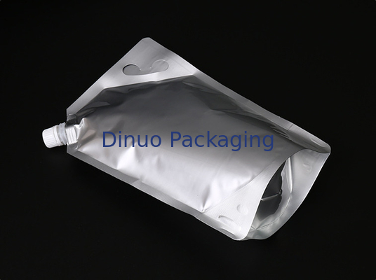 Kantung Aluminium Foil Cetak Kustom Kantung Cerat Tegak / Anggur Putih yang Dapat Ditutup Kembali