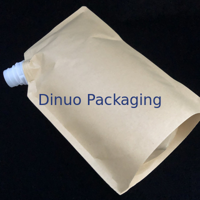 Biodegradable Foil Custom Printed Stand Up Pouches Kantung Cerat Kertas Kraft Cair Tahan Air