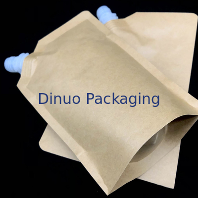 Biodegradable Foil Custom Printed Stand Up Pouches Kantung Cerat Kertas Kraft Cair Tahan Air