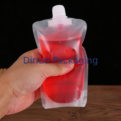 Custom Gravure Printing Stand Up Liquid Pouches Kantong Cerat Jus Minuman Transparan