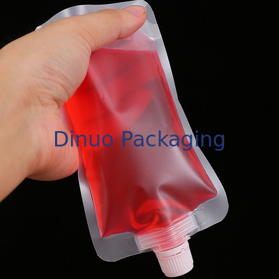 Cetak Kustom Food Grade Transparan Stand Up Spout Pouch Kantong Air Minum Plastik