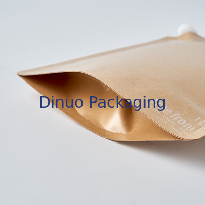 Kertas Kraft Parfum Cetak Kustom Stand Up Pouches Aluminium Foil Liquid Food Spout Pouch