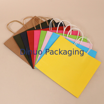 Pencetakan Logo Kustom Tas Kemasan Kado Kertas Kraft yang Dapat Digunakan Kembali Dengan Pegangan