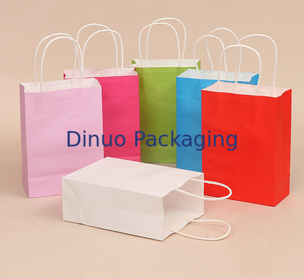 Pencetakan Logo Kustom Tas Kemasan Kado Kertas Kraft yang Dapat Digunakan Kembali Dengan Pegangan