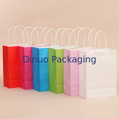 Pencetakan Logo Kustom Tas Kemasan Kado Kertas Kraft yang Dapat Digunakan Kembali Dengan Pegangan