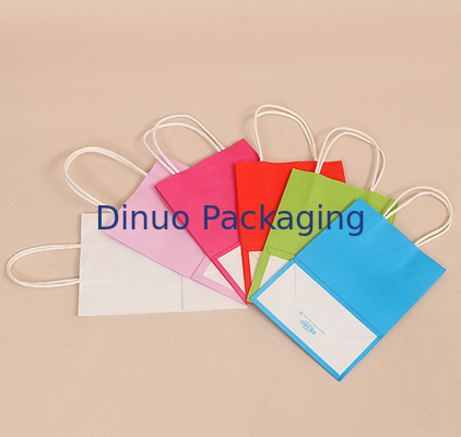 Pencetakan Logo Kustom Tas Kemasan Kado Kertas Kraft yang Dapat Digunakan Kembali Dengan Pegangan