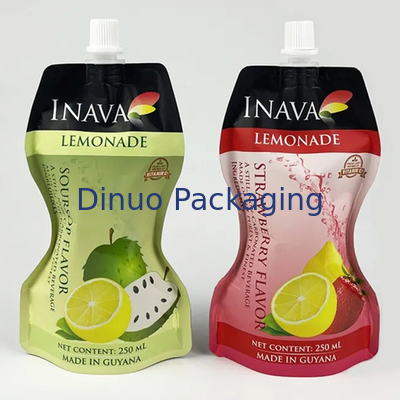 Paket Custom Food Grade Stand Up Spout Pouch Bags Untuk Minuman Jus Minuman