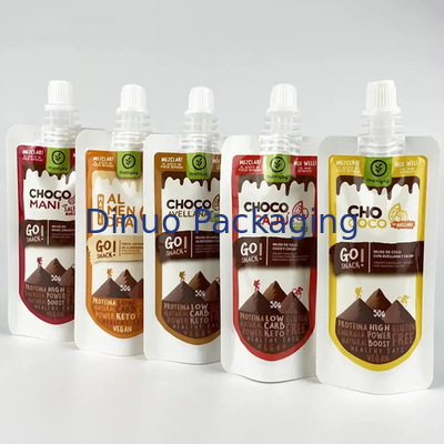 Paket Custom Food Grade Stand Up Spout Pouch Bags Untuk Minuman Jus Minuman
