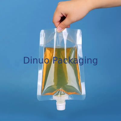 Custom Gravure Printing Stand Up Liquid Pouches Kantong Cerat Jus Minuman Transparan