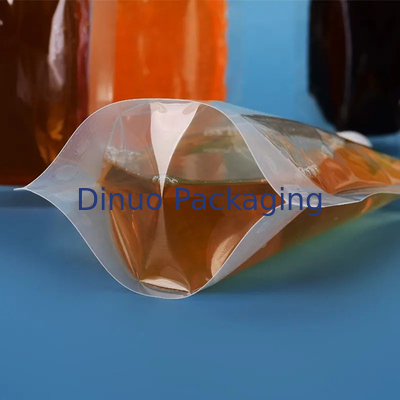 Custom Gravure Printing Stand Up Liquid Pouches Kantong Cerat Jus Minuman Transparan