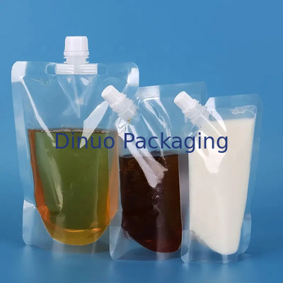 Custom Gravure Printing Stand Up Liquid Pouches Kantong Cerat Jus Minuman Transparan