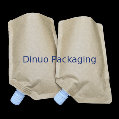 Biodegradable Foil Custom Printed Stand Up Pouches Kantung Cerat Kertas Kraft Cair Tahan Air